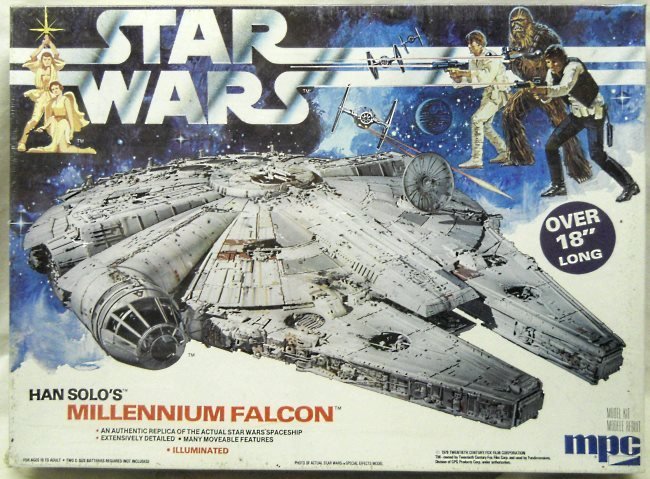 MPC 1/72 Star Wars Han Solo's Millennium Falcon Illuminated - 1979 Original Issue, 1-1925 plastic model kit